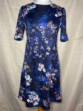 betsey johnson scoop neck sleeveless crepe midi dress BETSEY JOHNSON Scoop Neck Sleeveless Crepe Midi Dress In Blossom Bliss Size 10